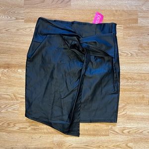 A’gaci | Black faux leather mini skirt